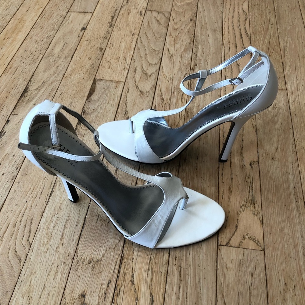 NWOT Guess Elegant White Heeled Sandals